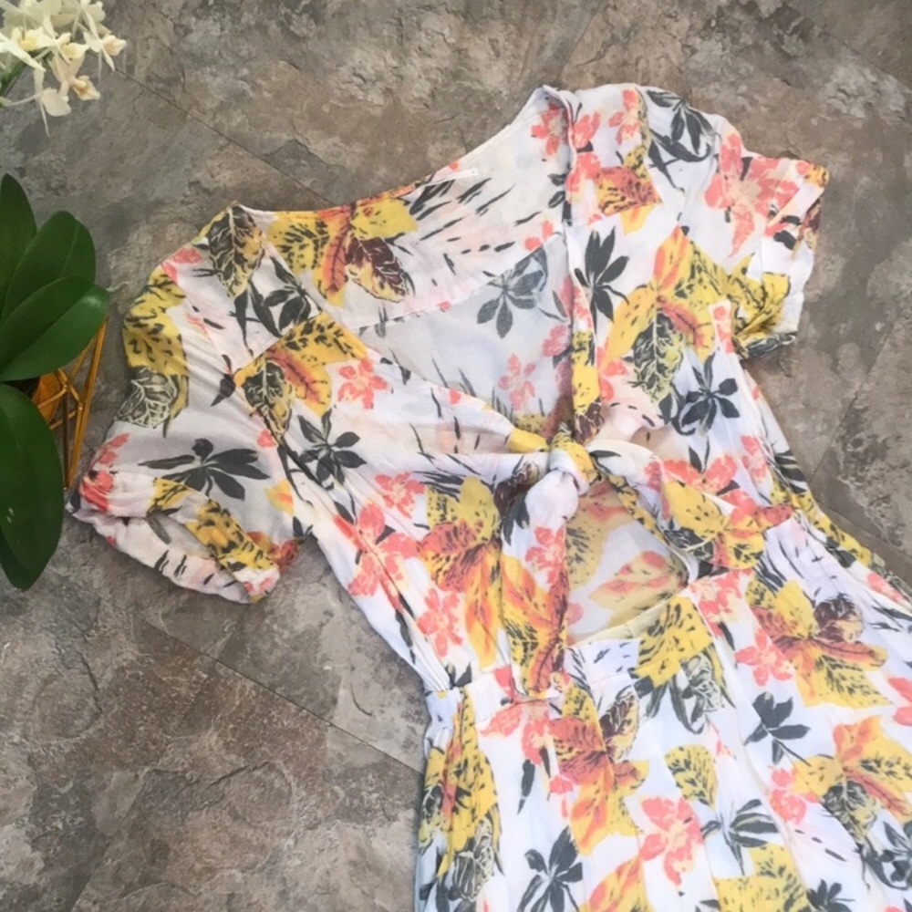 Free people floral cut out tie front dress - Picture 5 of 6